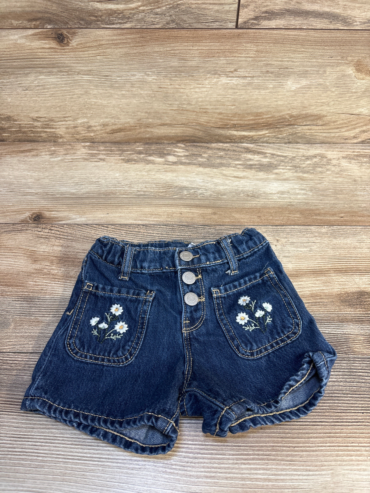 Old Navy High-Waisted Embroidered Mariner Jean Shorts Blue sz 4T