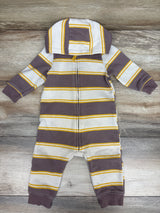Carter's Striped Hooded Coverall Brown sz 9m