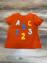 Cat & Jack ABC 123 Shirt Orange sz 2T