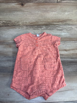 Old Navy Textured-Terry Henley Pocket Romper Coral sz 18-24m