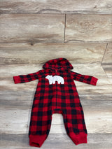 Just One You Hooded Buffalo Fleece Coverall Red sz 6m