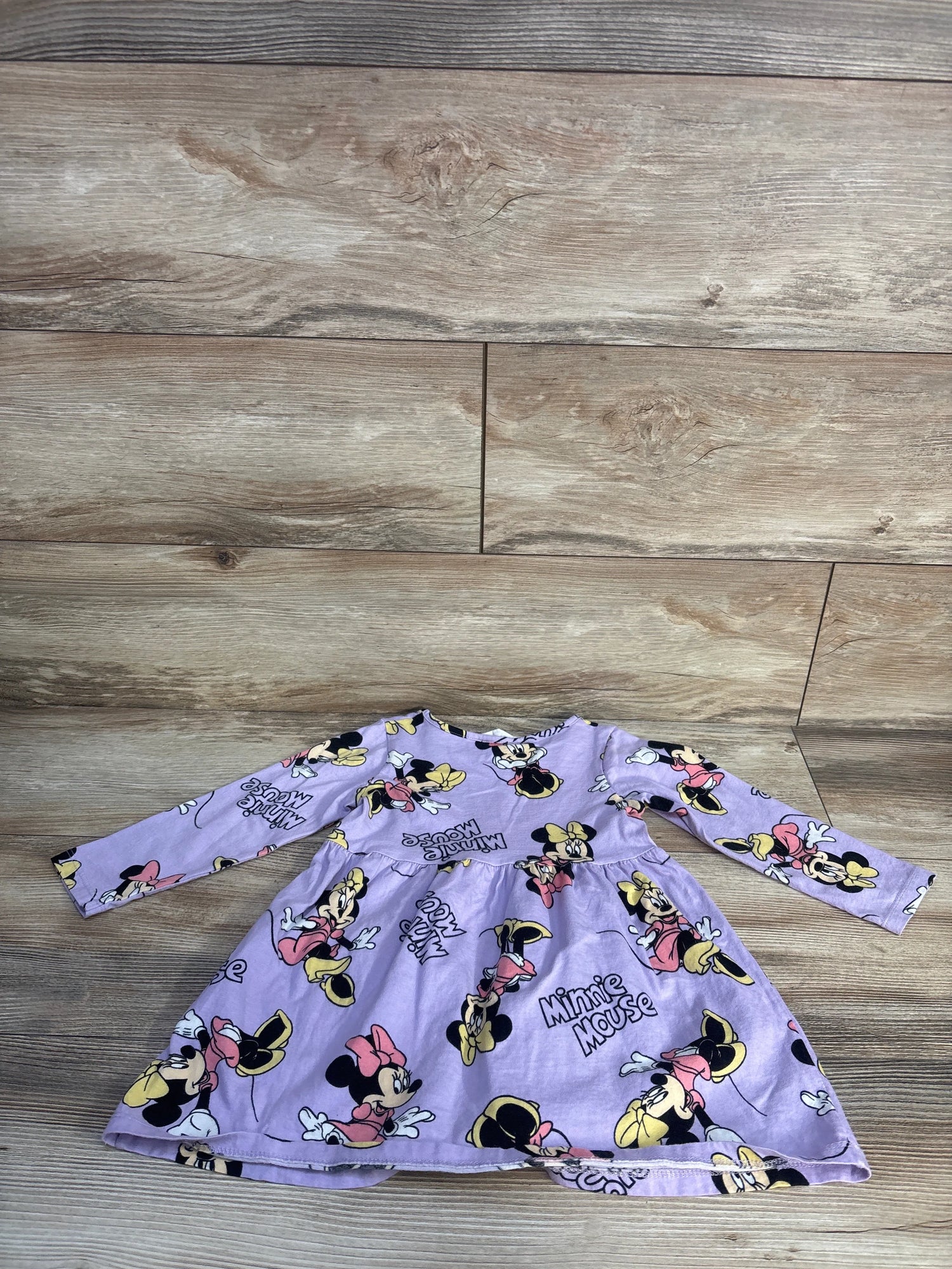 H&M Disney Minnie Mouse Long Sleeve Dress Purple sz 3T