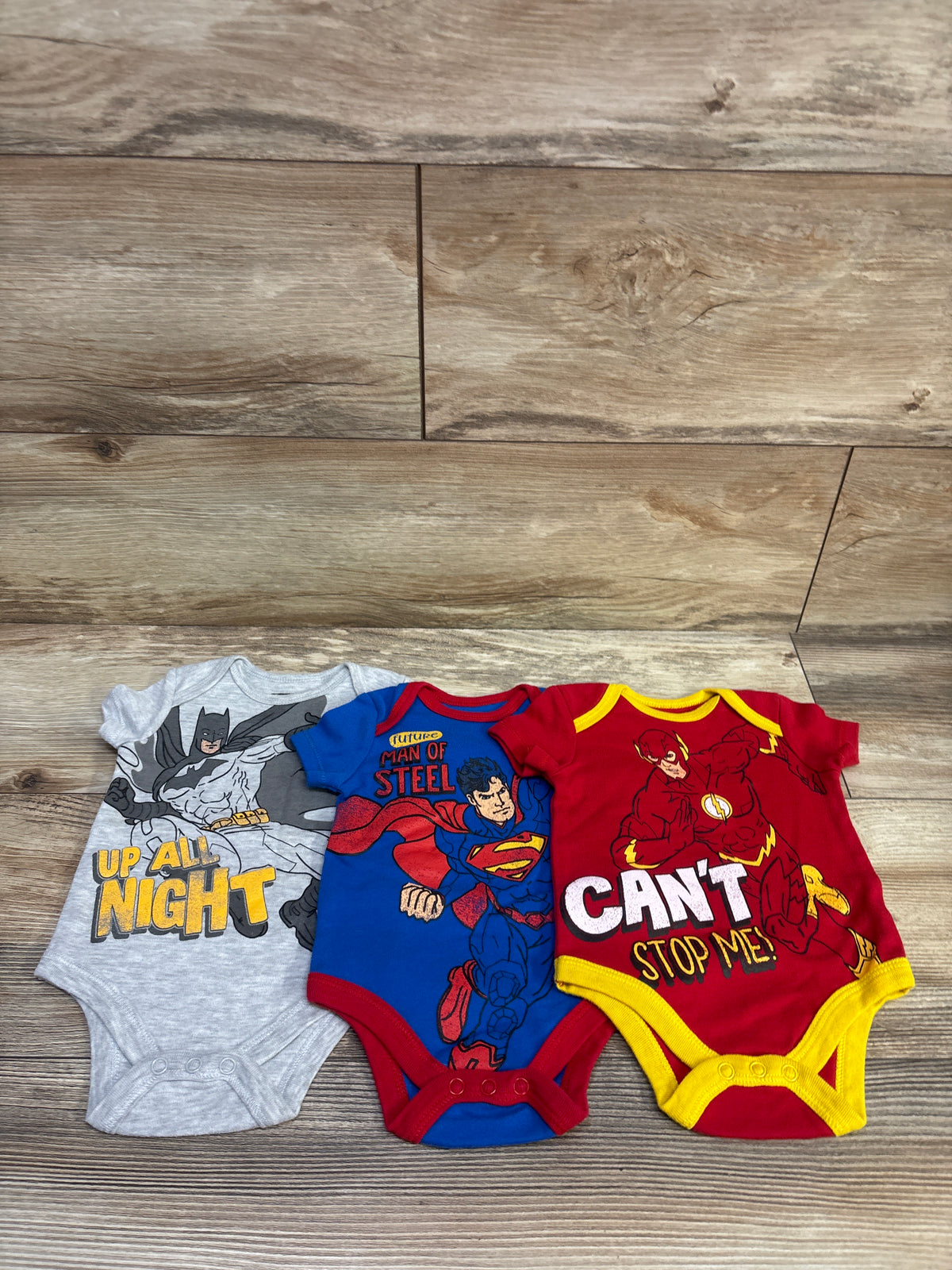 Justice League 3pk Bodysuit Set Red sz 0/3m