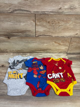 Justice League 3pk Bodysuit Set Red sz 0/3m