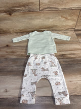 Disney Baby 2pc Bambi Kimono Shirt & Pants Set Green sz 0/3m