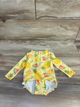 Just One You Fruit Print 1pc Rash Guard Swimsuit Yellow sz 0-3m