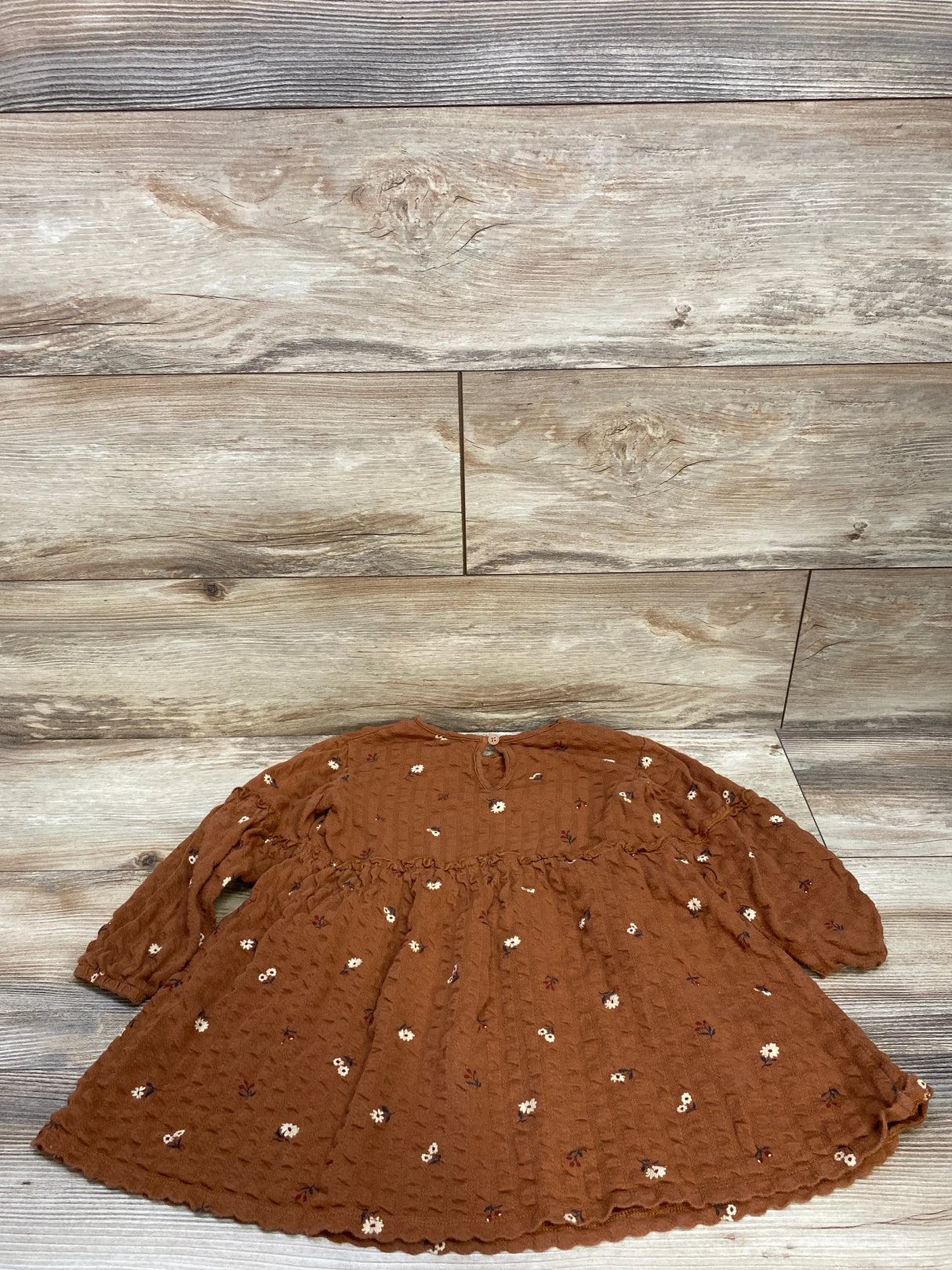 Little Co. Knit Peasant Dress Brown Floral sz 4T