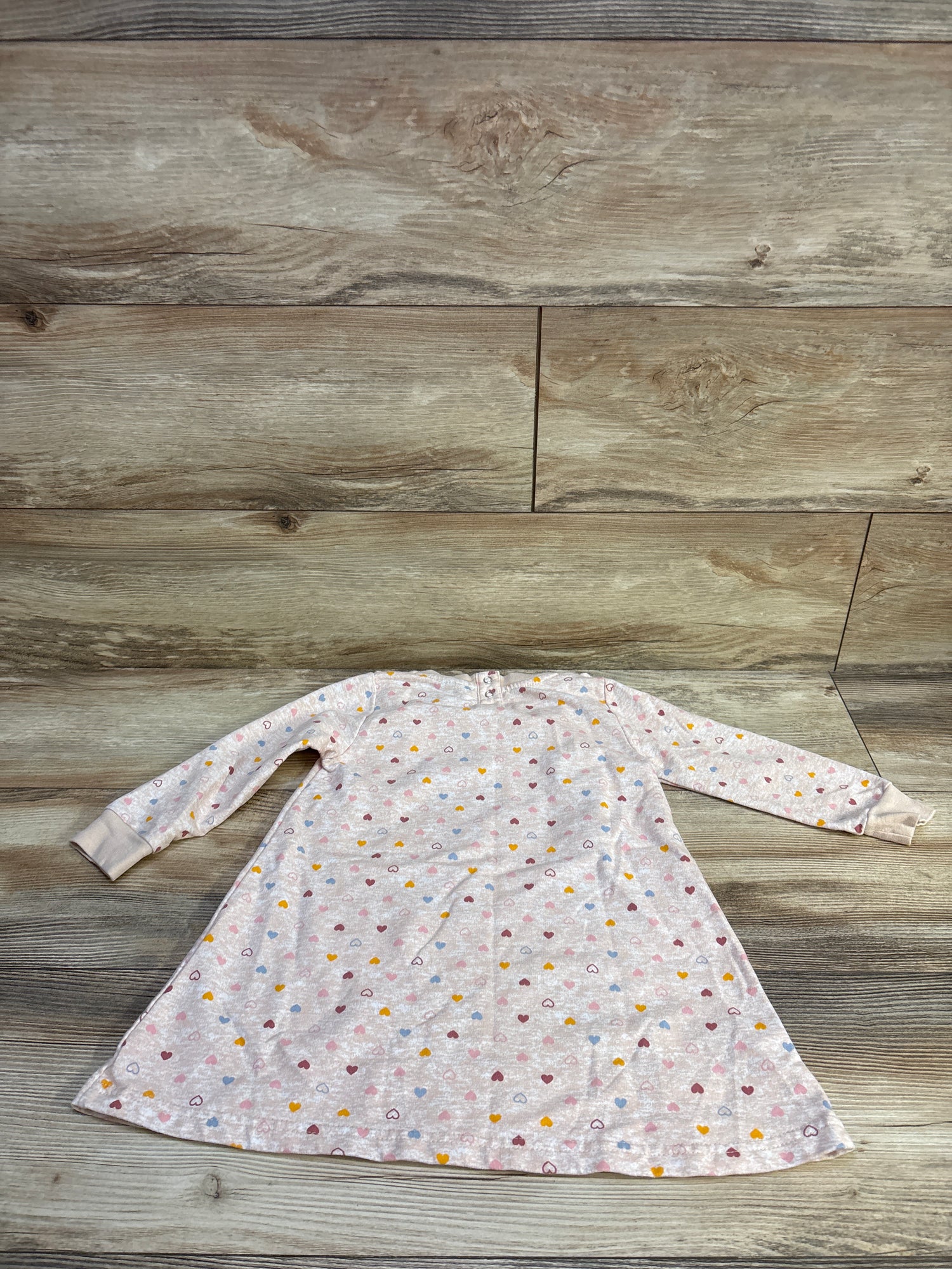Picapino Long Sleeve Heart Print Dress Pink sz 3T