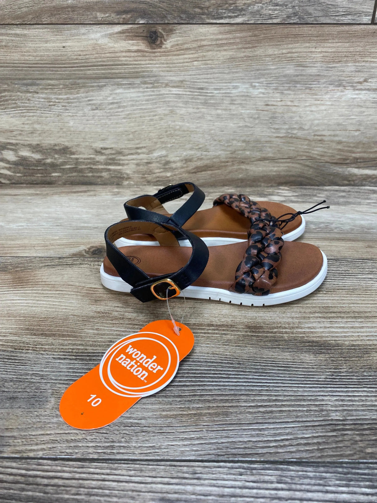 NEW Wonder Nation Brown Puff Braid Sandals sz 10c - Me 'n Mommy To Be