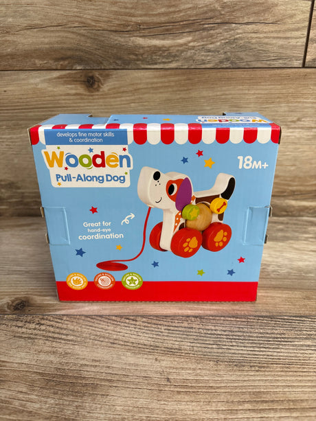 NEW Playright Wooden Pull-Along Dog - Me n Mommy To Be