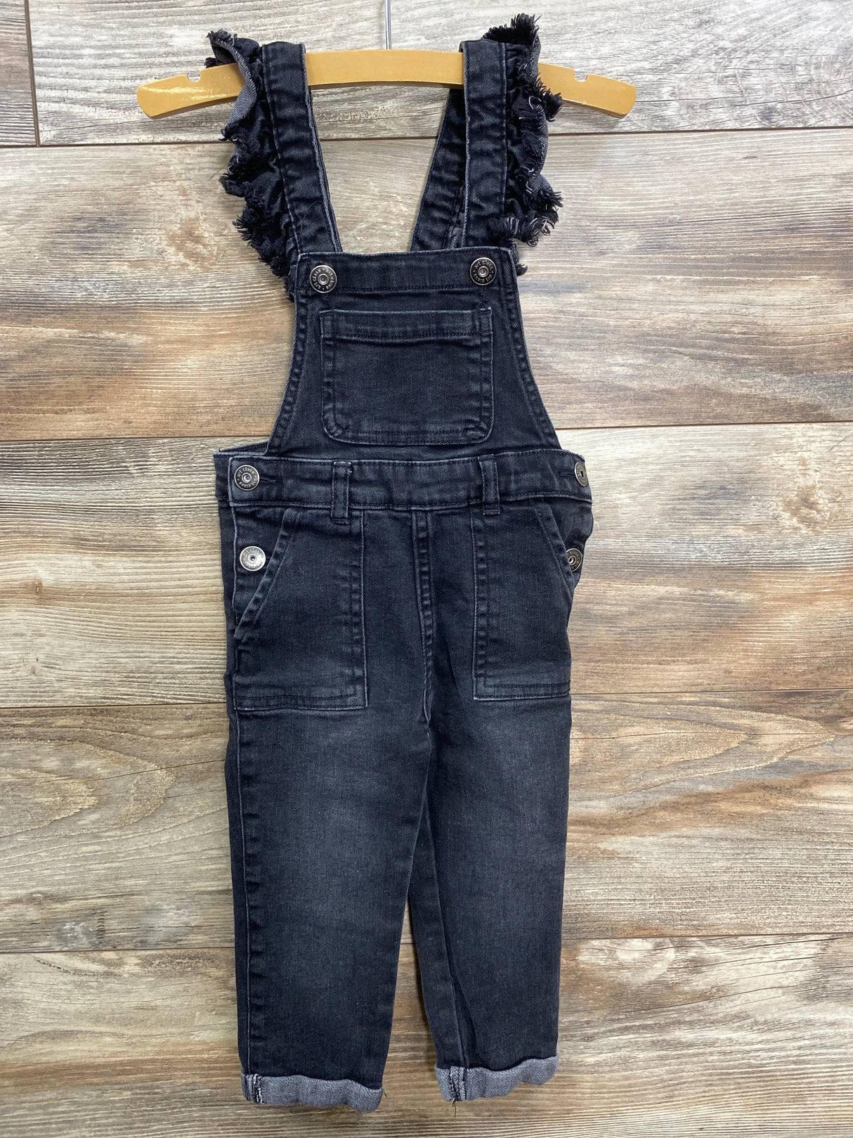 Art Class Denim Ruffled Overalls Black sz 2T