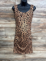 Maternity Leopard Print Tank Bodycon Dress Brown sz Medium