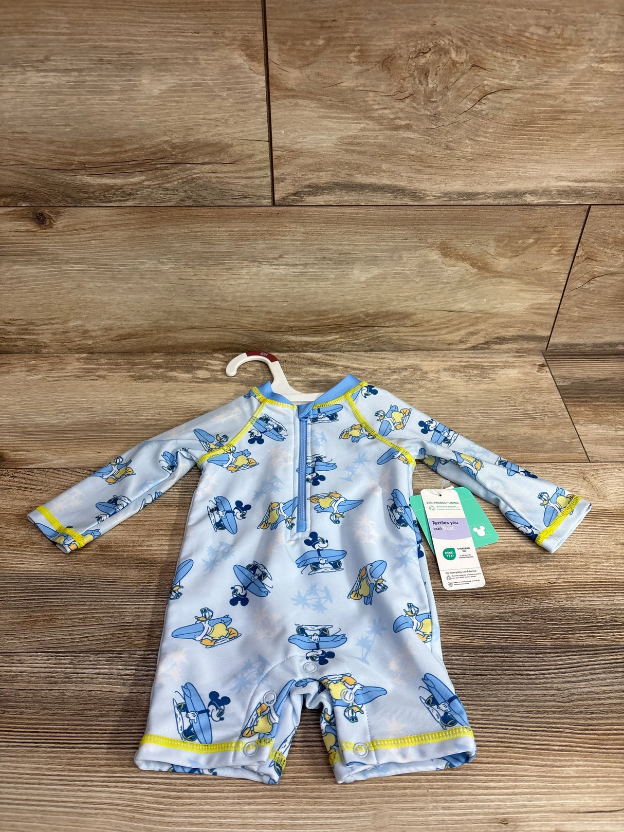 NEW Disney Baby 1pc Mickey Mouse Surf Rash Guard Blue sz 6m