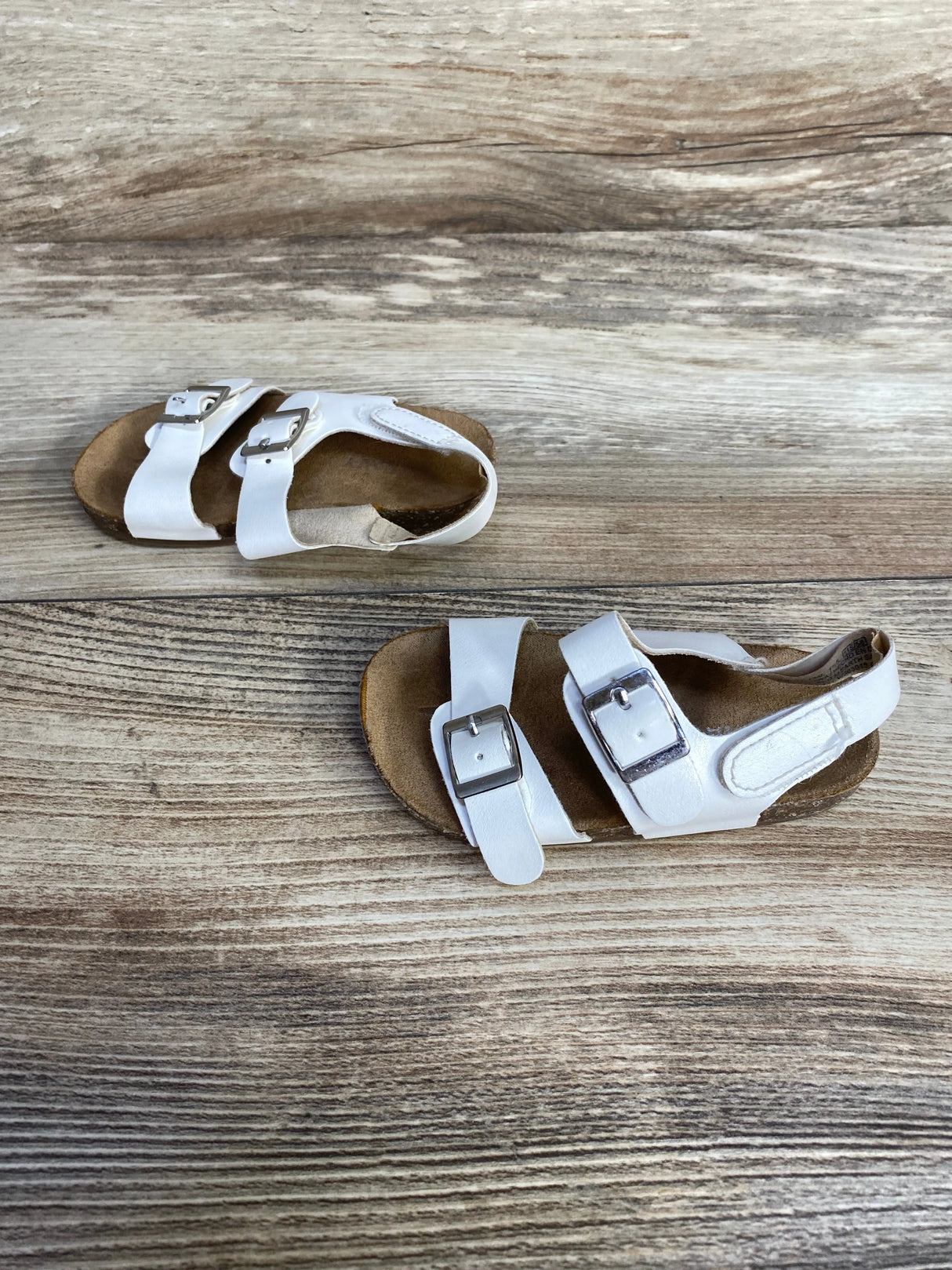 Old Navy Faux-Leather Double-Buckle Sandals White sz 12-18m