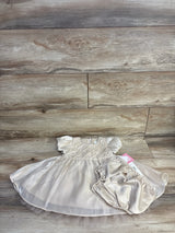 NEW Rare Editions 2pc Special Occasion Dress & Bloomers Set Gold sz 18m