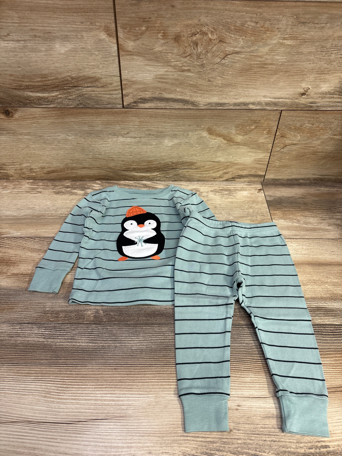 Carter's 2pc Penguin Pajama Set Green sz 12m