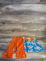 NWOT Waverly Scarlet 2pc Dress & Ruffle Pants Set Orange sz 3T