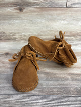 Minnetonka Alex Fringe Moccasin Shoes Brown sz 6c