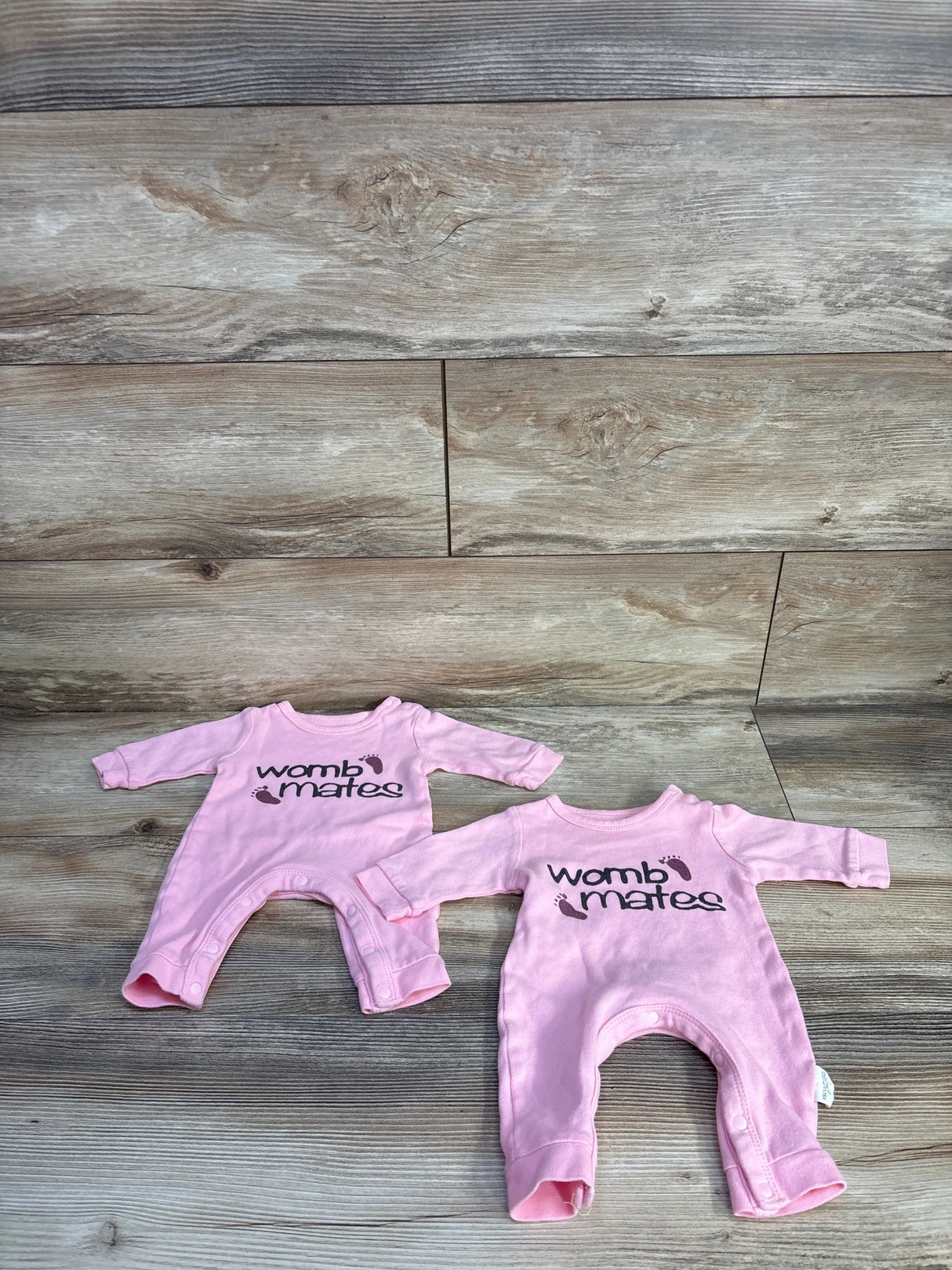 YSCULBUTOL 2pk Womb Mates Twin Coveralls Pink sz 0-3m