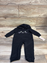NEW Cat & Jack Halloween Cat Hooded Romper Black sz 12m