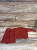 Modern Moments 2pc Waffle Knit Henley Shirt & Pants Set Rust sz 12m