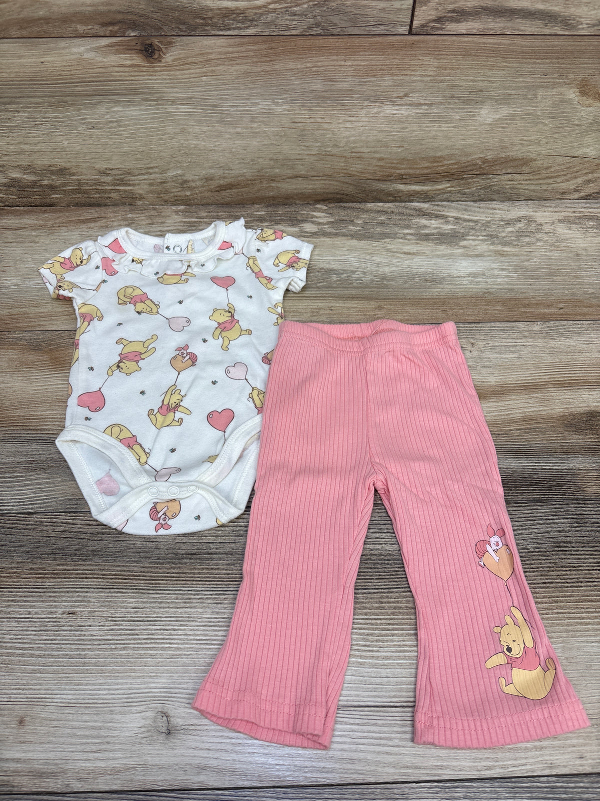 Disney Baby 2pc Winnie The Pooh Bodysuit & Pants Set White sz 3/6m