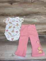 Disney Baby 2pc Winnie The Pooh Bodysuit & Pants Set White sz 3/6m