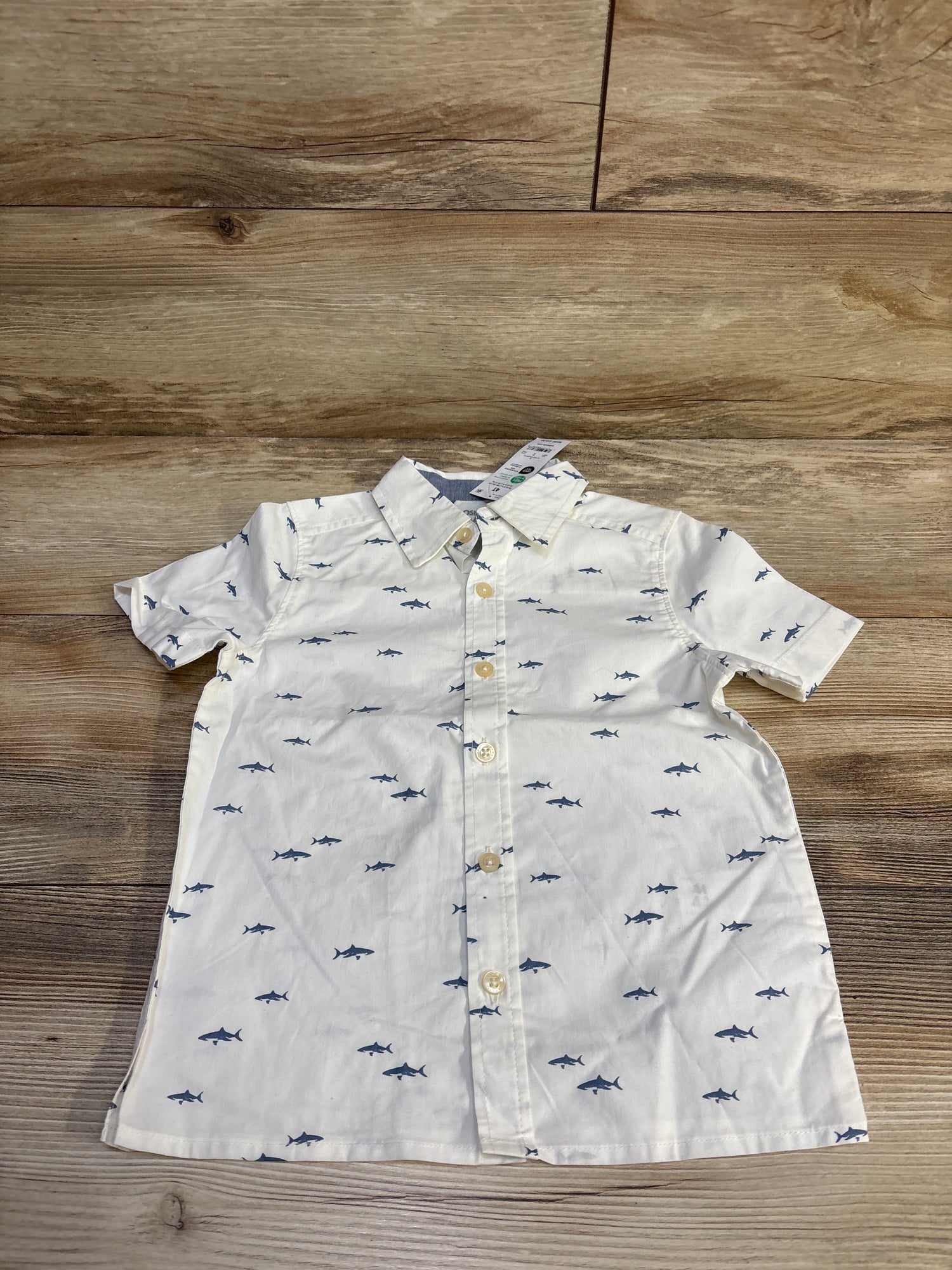 NEW Oshkosh Button-Up Shirt White sz 4T