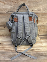 Good Mum Diaper Bag Backpack w/ Changing Station & Sunshade Grey
