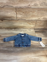 NEW Cat & Jack Denim Bomber Jacket Blue sz Newborn