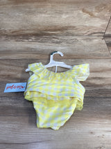 NEW Cat & Jack 2pc Gingham Swimsuit Set Yellow sz 18m