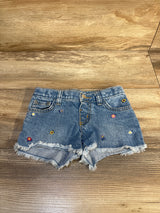 Cat & Jack Denim Floral Embroidered Shorts Light Blue sz 4T