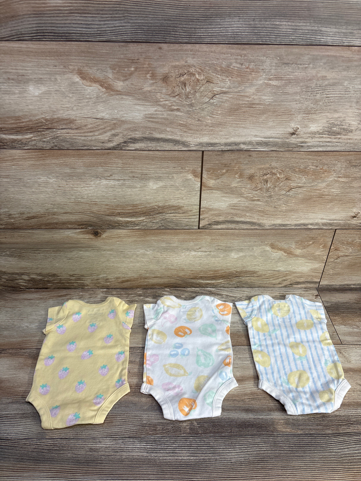Member's Mark 3pk Organic Bodysuits Yellow sz Newborn
