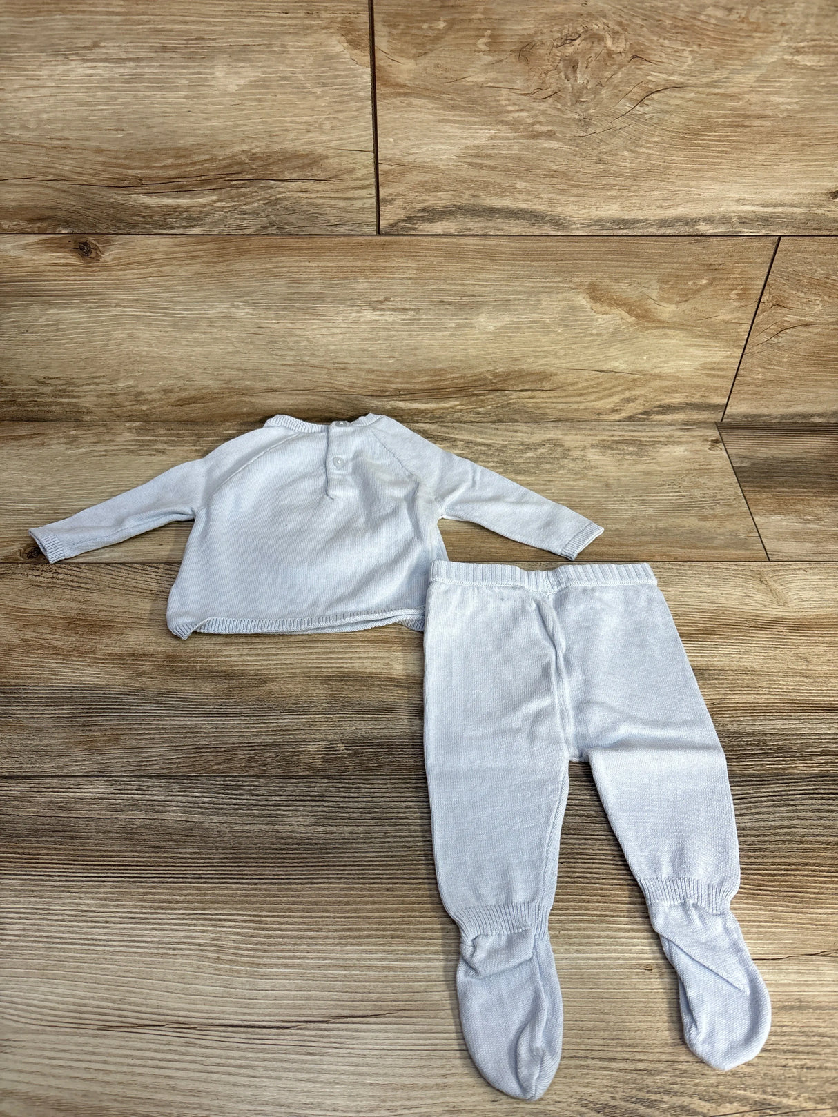 Rock A Bye Baby 2pc Knitted Bear Sweater & Pants Set Blue sz 0-3m