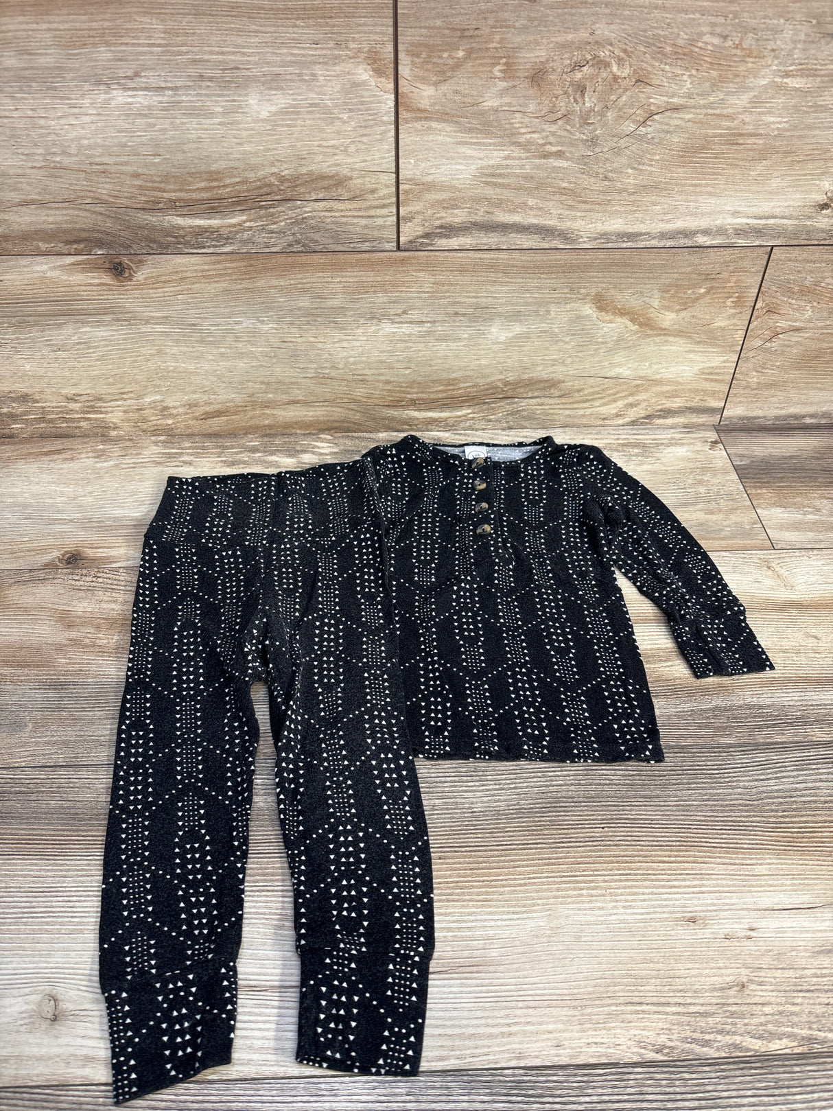 Lou Lou 2pc Henley Top & Pants Black sz 12-24m