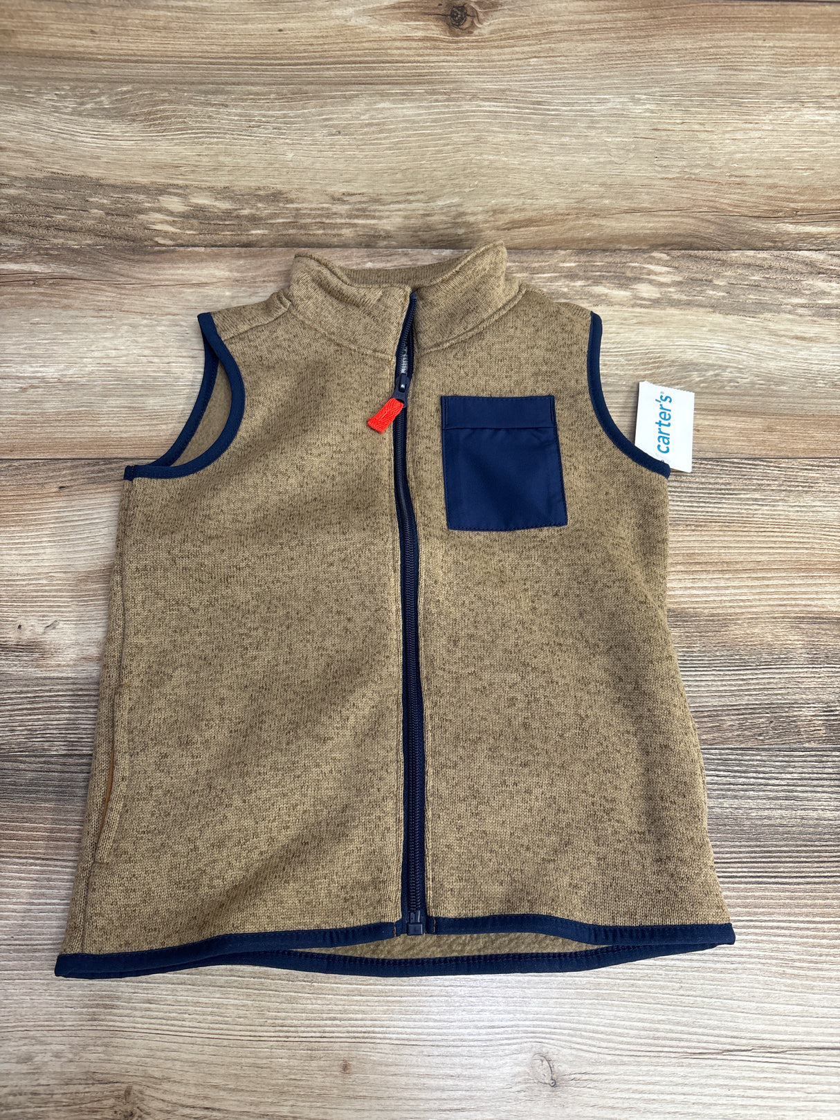 NEW Carter's Full Zip Pocket Vest Tan sz 5T