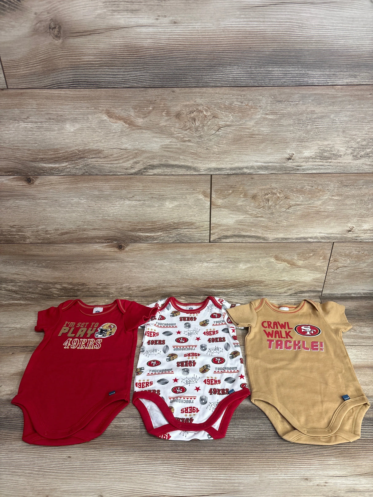 Gerber Team Apparel NFL 3pk 49ers Bodysuits Red sz 3-6m