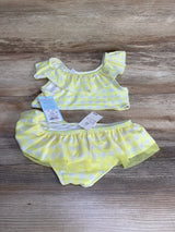 NEW Cat & Jack 2pc Gingham Swimsuit Set Yellow sz 4T