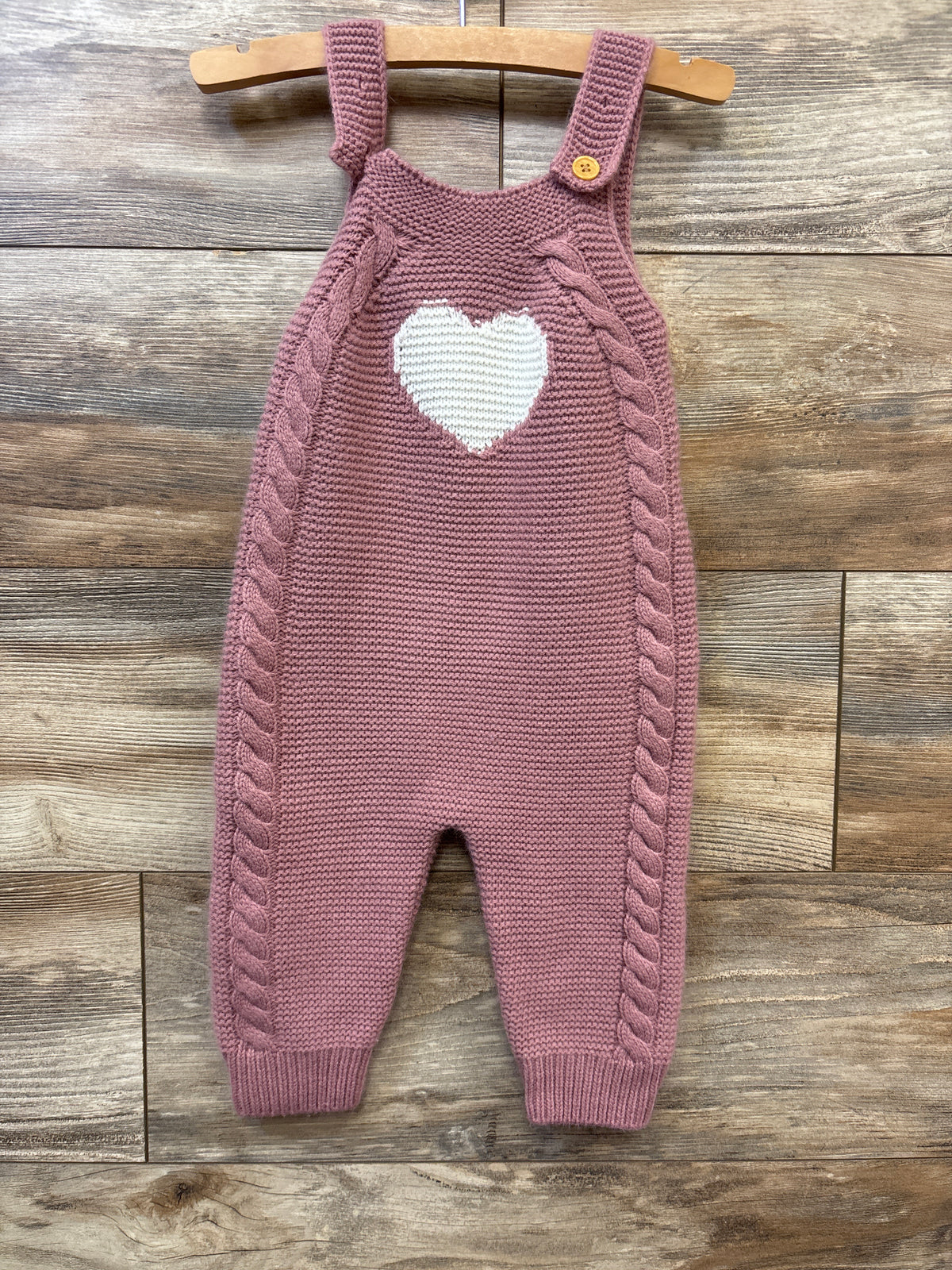 Shein Knit Overalls Pink sz 9-12m