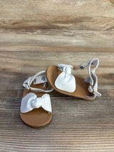 NWOT Janie & Jack Leather Bow Sandals White sz 4c