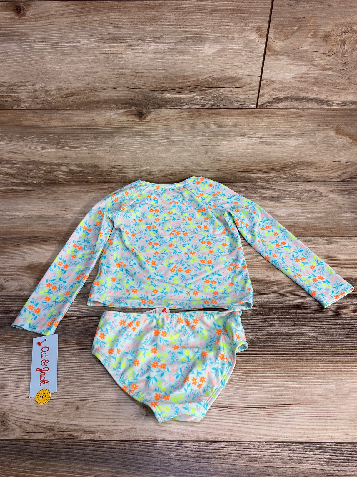 NEW Cat & Jack 2pc Floral Rashguard Set Mint sz 5T