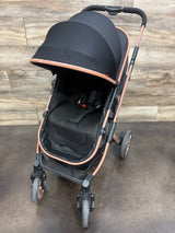 PEARLOVE 2-in-1 Foldable Stroller Pushchair with Adjustable Canopy - Black