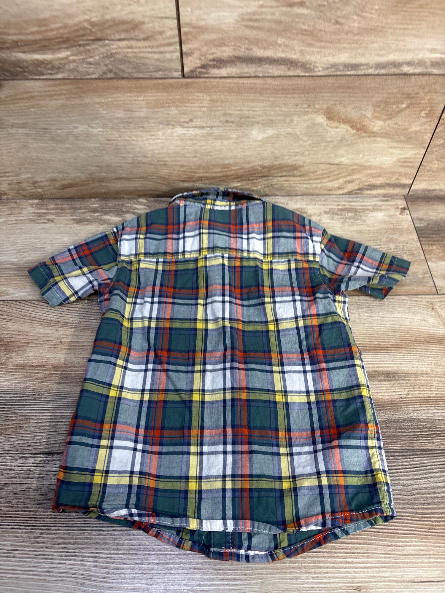 Carter's Plaid Button-Up Shirt Green sz 3T