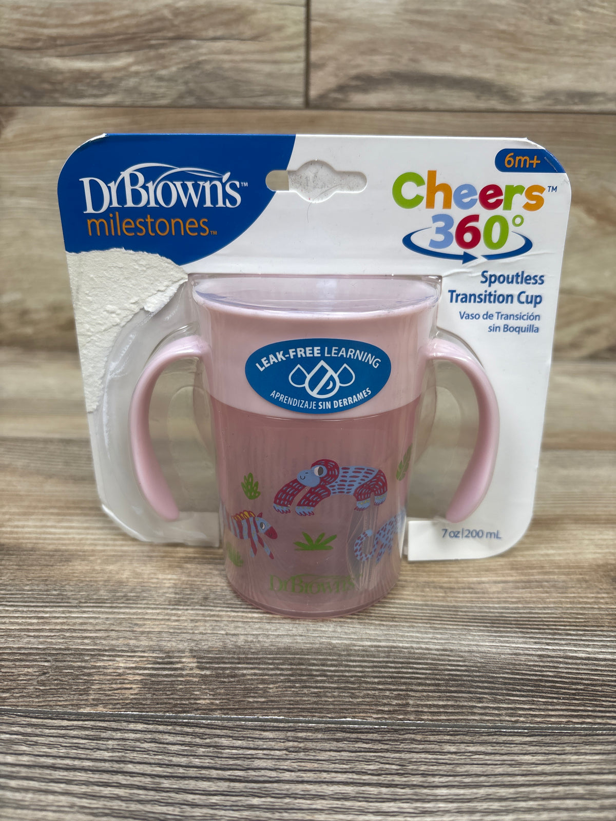 NEW Dr. Brown's Milestones Cheers360 Spoutless Transition Cup Pink 7oz