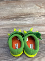 Dearfoams Triceratops Plush Slippers Green sz 7-8c