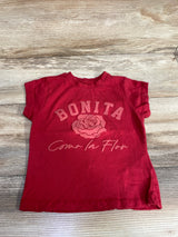Crown Of Heart Bonita Como La Flor Shirt Red sz 4T