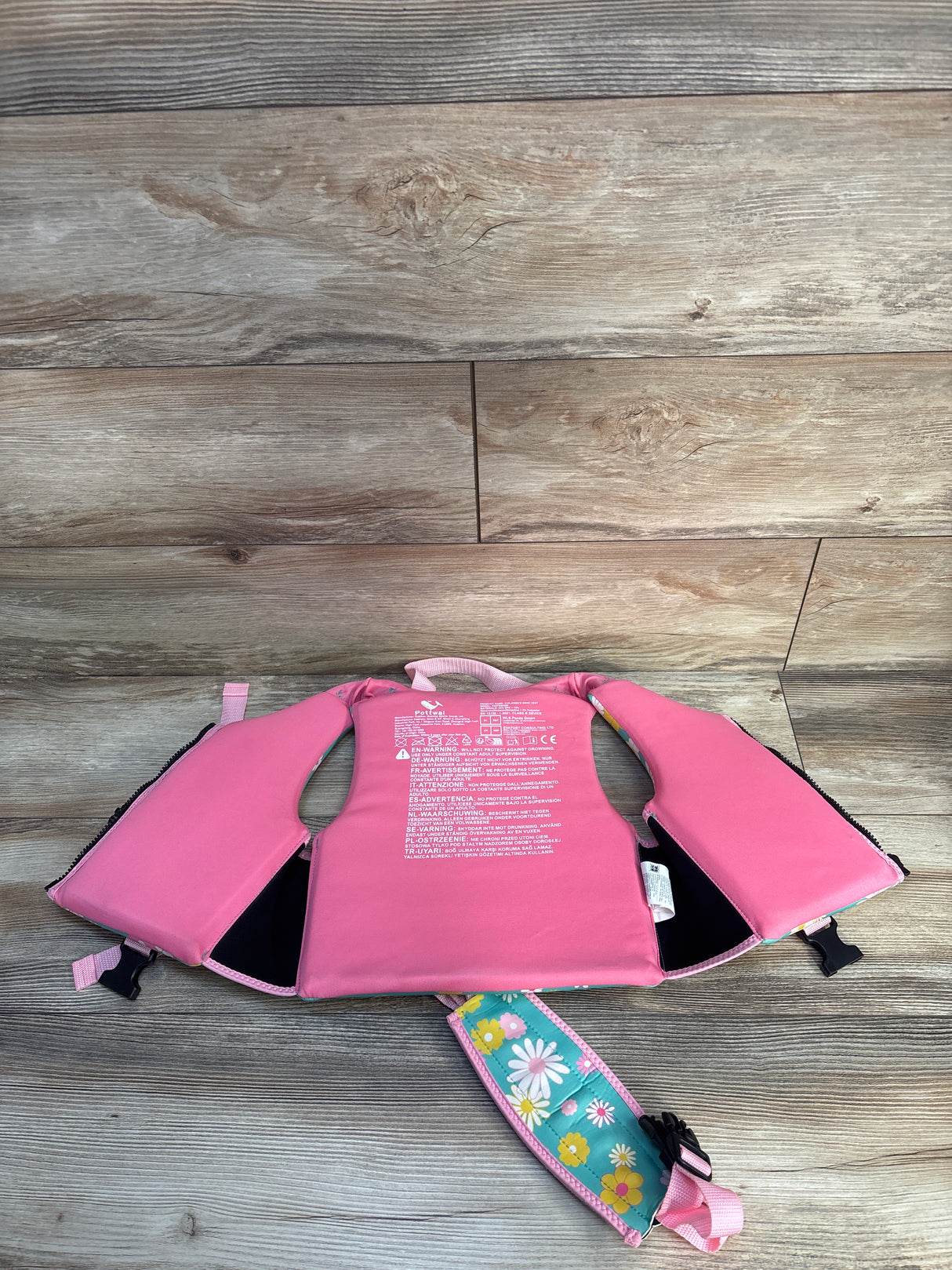 Pottwal Swim Vest, Blue Floral Ages 1-2