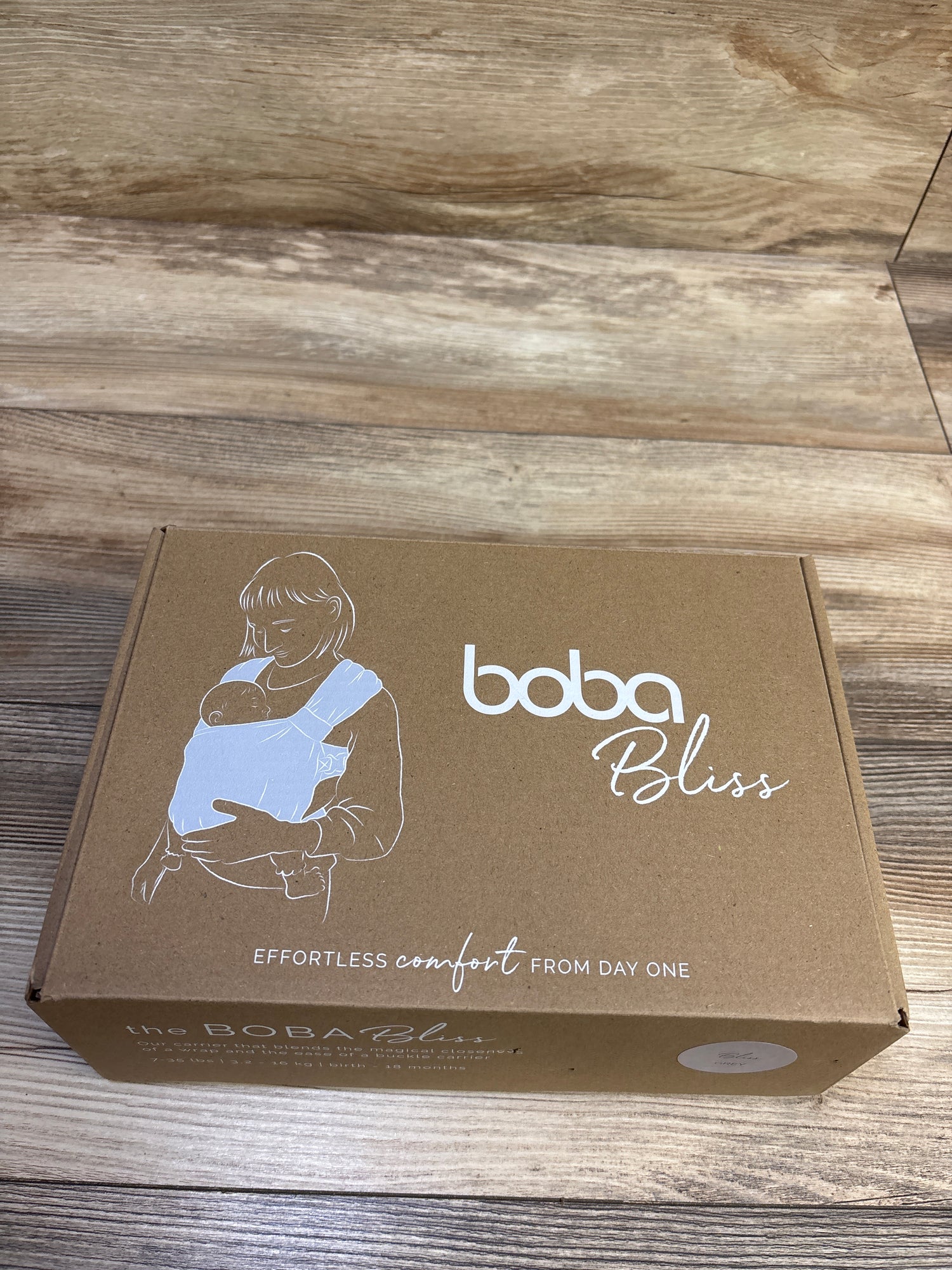 Boba Bliss 2-in-1 Hybrid Baby Carrier & Wrap, Grey 7-35lbs