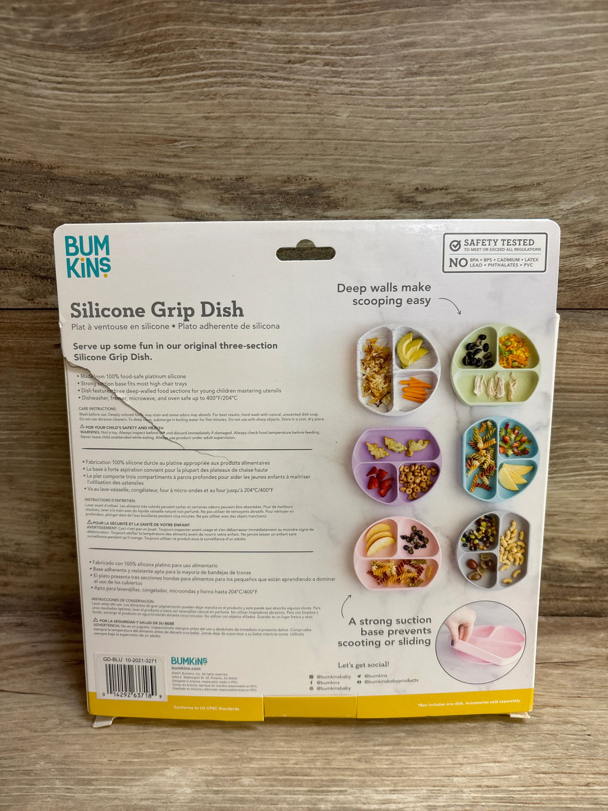 Bum Kins Silicone Grip Dish Blue