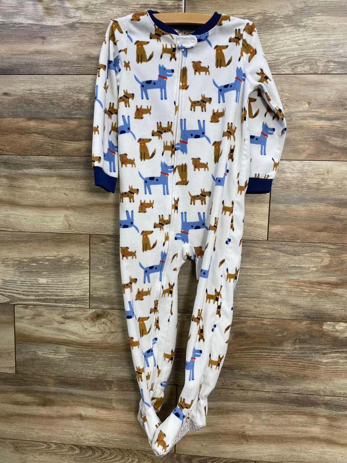 Carter's Dog Print Blanket Sleeper White sz 5T